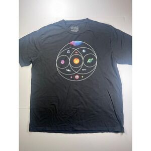 Coldplay Music of the Spheres T-Shirt Mens 2X Black Celestial Graphic Tour Tee